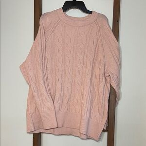 Aerie Soft Pink Cable Knit Sweater